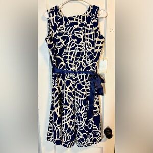 Navy and Cream Women’s Dress